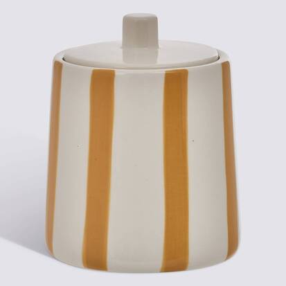 Pot à cotons, beige Strio