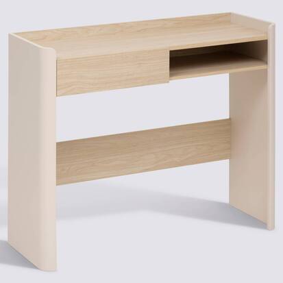 Console, 1 tiroir, effet bois, argile Roundy