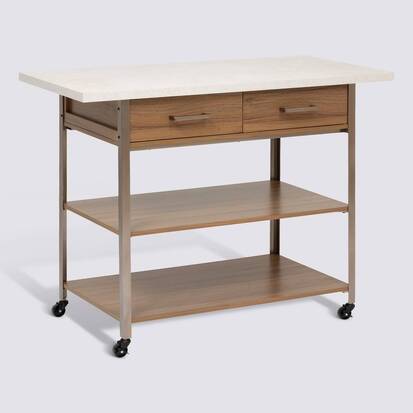 Ilot de cuisine, 2 tiroir(s), marron Come