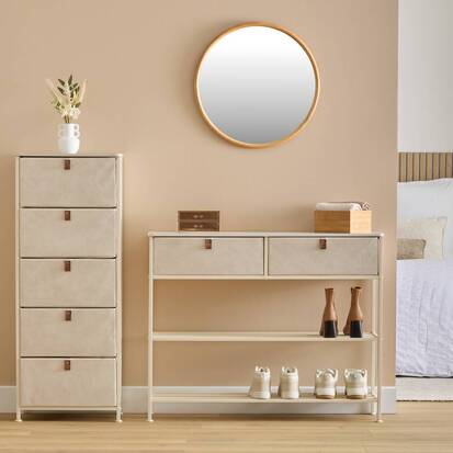 Console, 2 tiroirs, argile Tissa