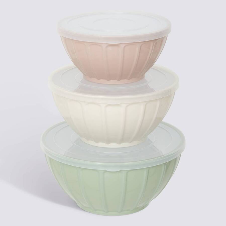 Lot de 3 saladiers avec couvercle, d.9/23/26 cm