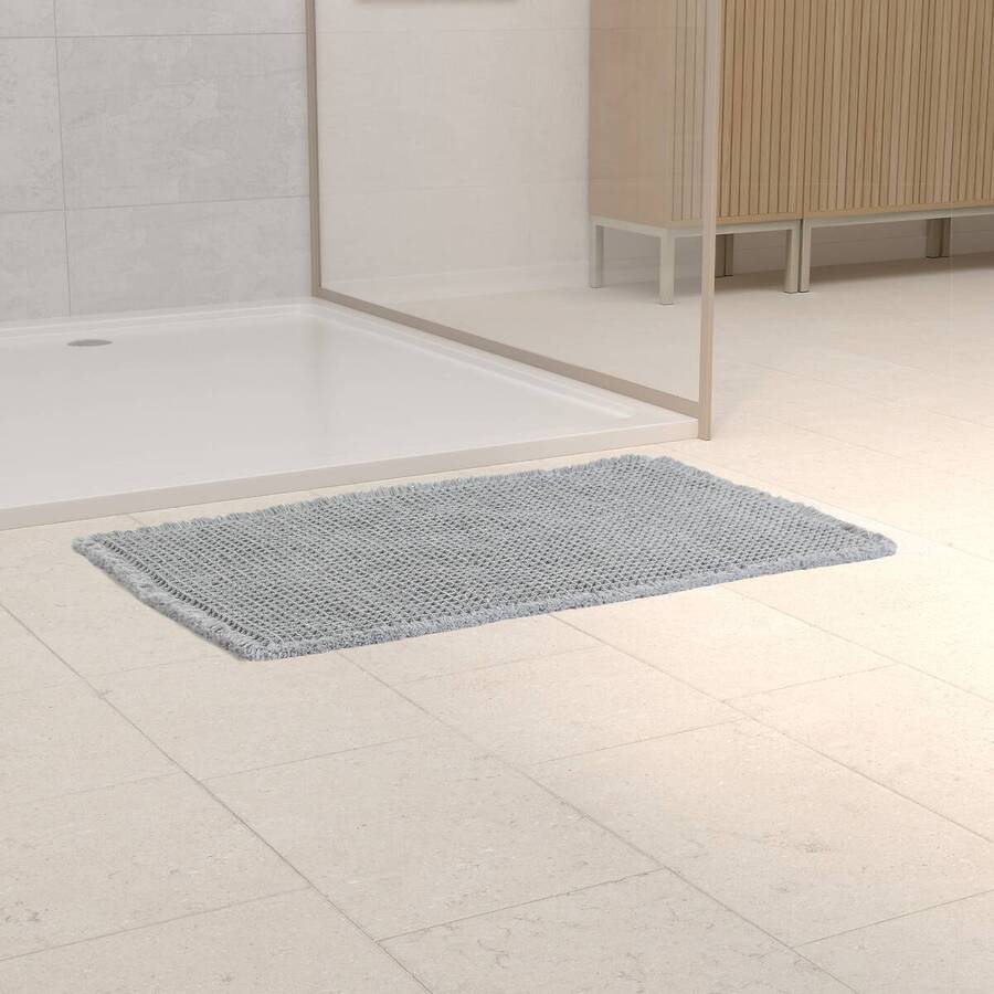 Tapis, 80x50 cm, gris Waffle