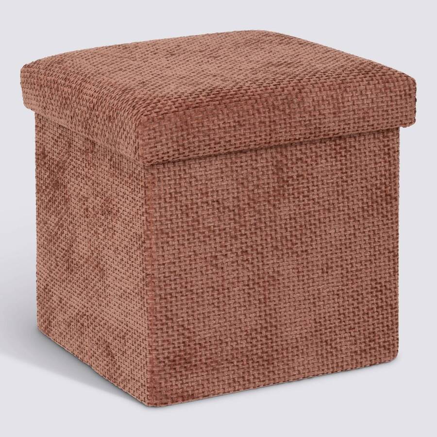 Pouf en mdf - panneau de fibres de bois, 31x31 cm, rose 