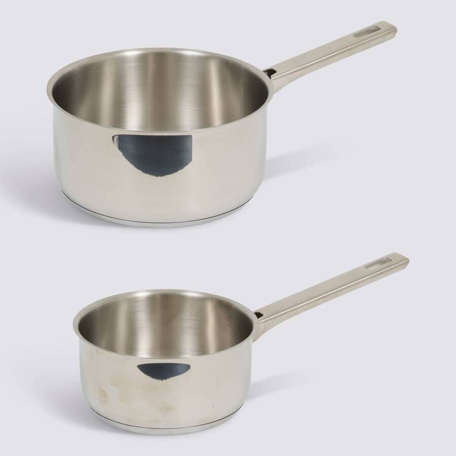 Lot de 2 casseroles, d.16/20 cm, inox 