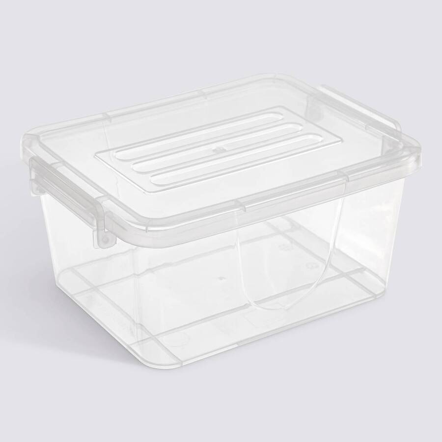 Lot de 5 boîtes de rangement, 5l, transparent Clippy