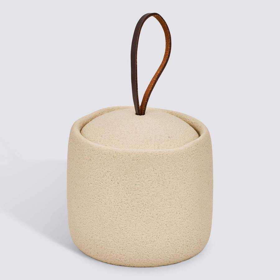 Pot à cotons, beige Oleya