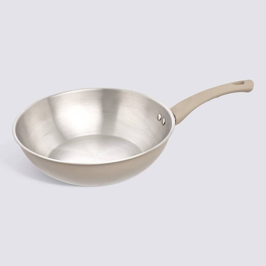 Wok inox et aluminium, d.28 cm Solstice