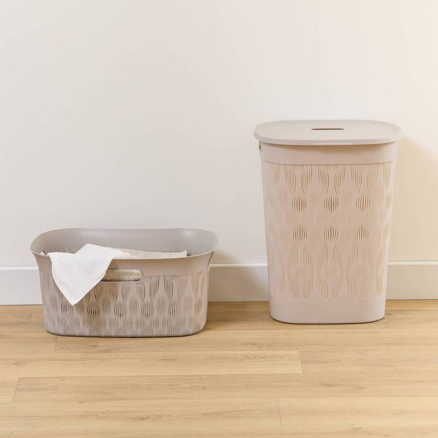 Corbeille à linge, 40 l, beige Leaf