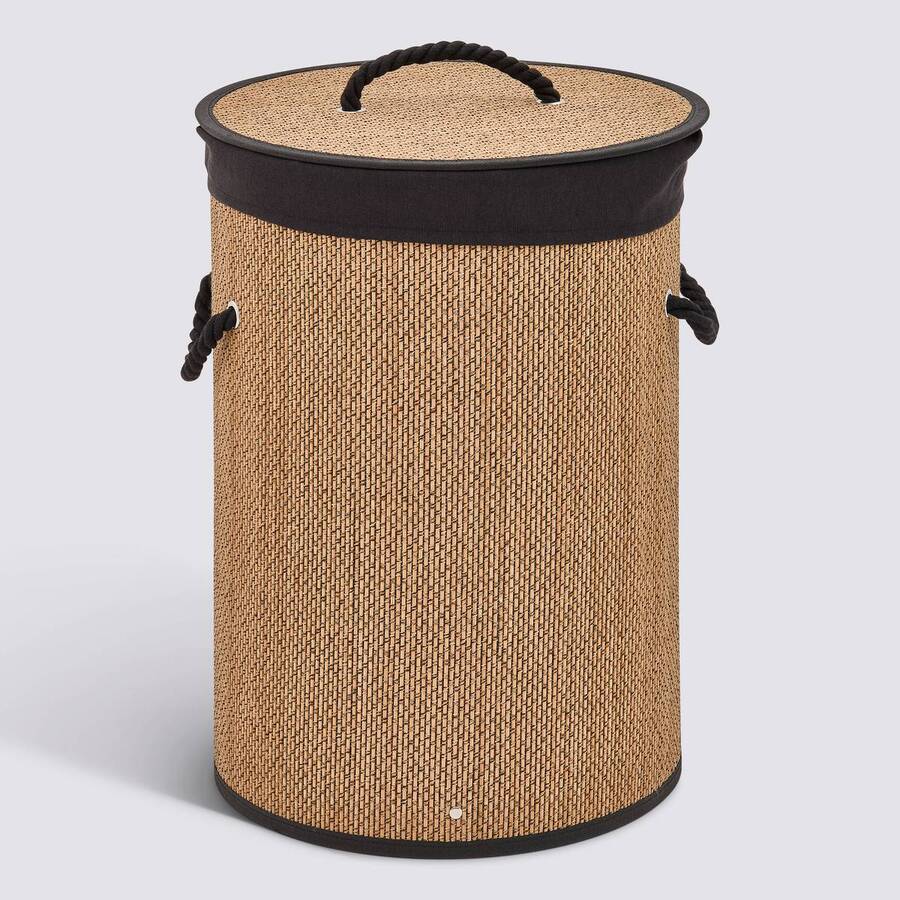 Panier à linge, 48 l, noir Stemy