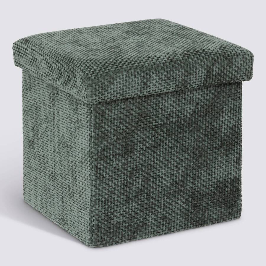 Pouf en mdf - panneau de fibres de bois, 31x31 cm, vert foncé 