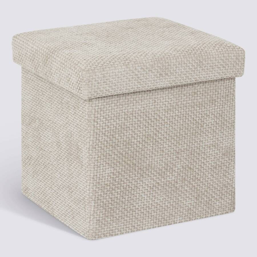 Pouf en mdf - panneau de fibres de bois, 31x31 cm, beige 
