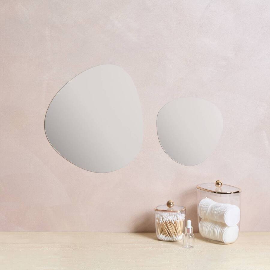 Lot de 2 miroirs adhésifs, d.20/30 cm Miroir