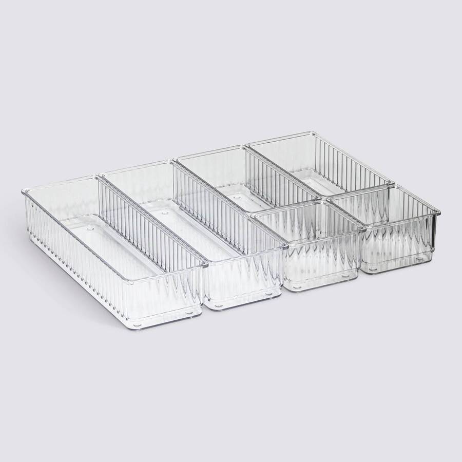 Lot de 6 organiseurs, l.8/16/24, transparent 