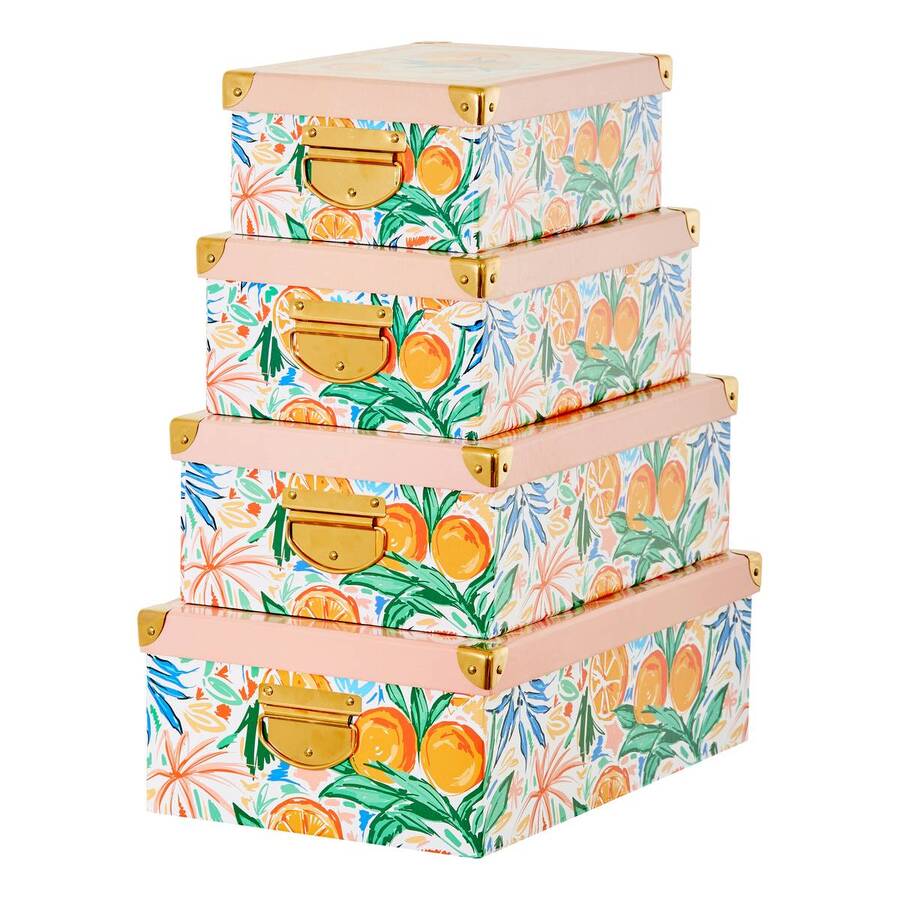 Lot de 4 boîtes de rangement, multicolore Box'