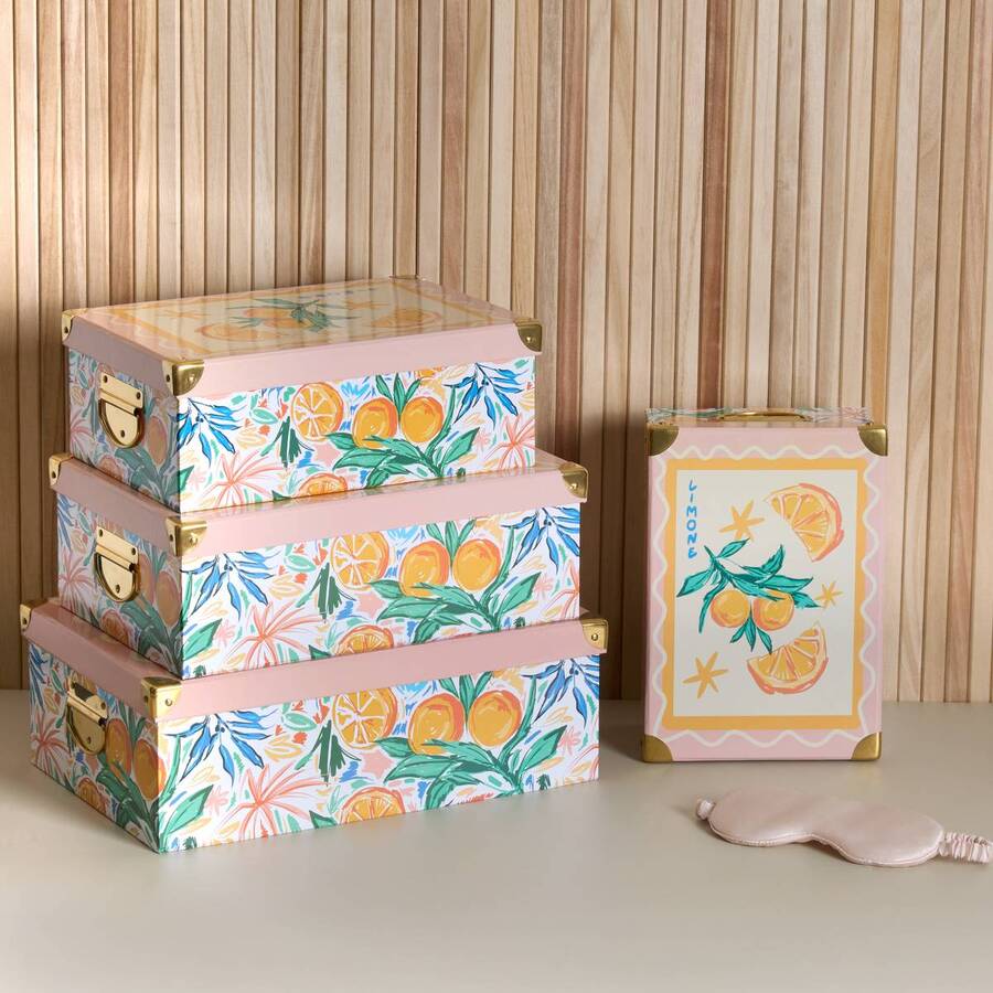 Lot de 4 boîtes de rangement, multicolore Box'