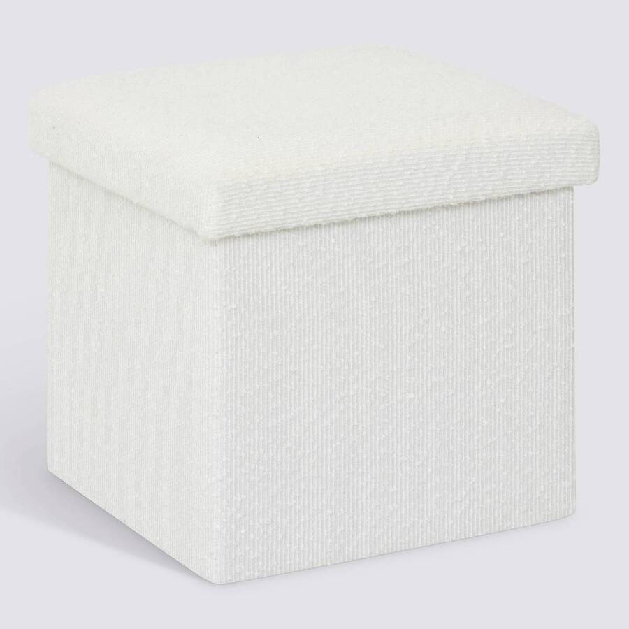Pouf en mdf - panneau de fibres de bois, 31x31 cm, beige 