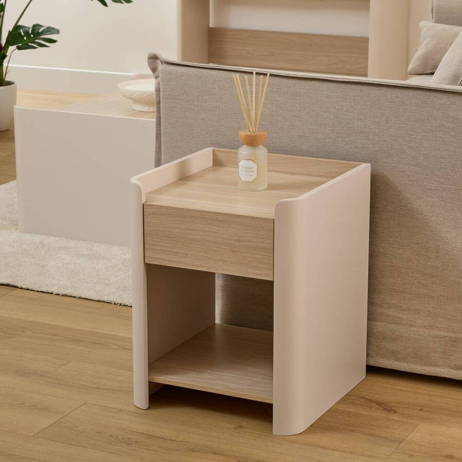 Table de chevet, 1 tiroir(s) Roundy