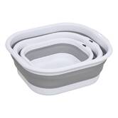 Lot de 3 bassines rétractables, 3/5/10l, gris Retract