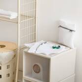 Lot de 3 filets à linges réutilisables, blanc 