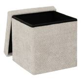 Pouf en mdf - panneau de fibres de bois, 31x31 cm, beige 