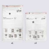 Lot de 4 sacs compresseurs, l.80/120 cm, transparent Airless