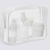 Kit accessoires de voyage, 18x5x13 cm, transparent 