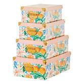 Lot de 4 boîtes de rangement, multicolore Box'