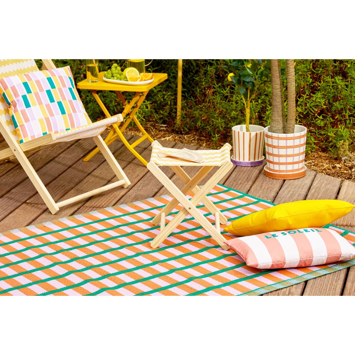 Tabouret pliant, jaune Poolside