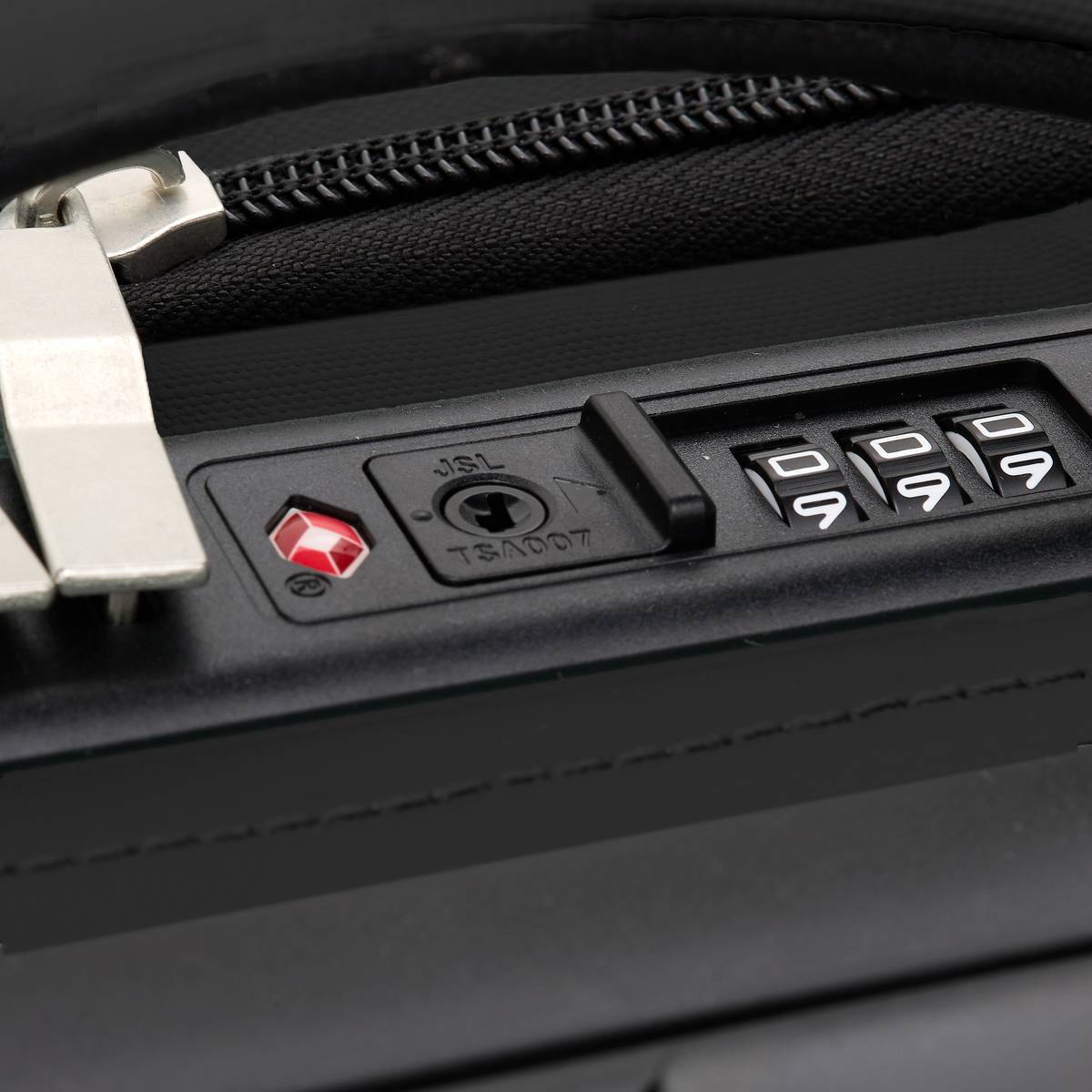 Set de 3 valises souples, 2 roues, fermeture tsa, noir 