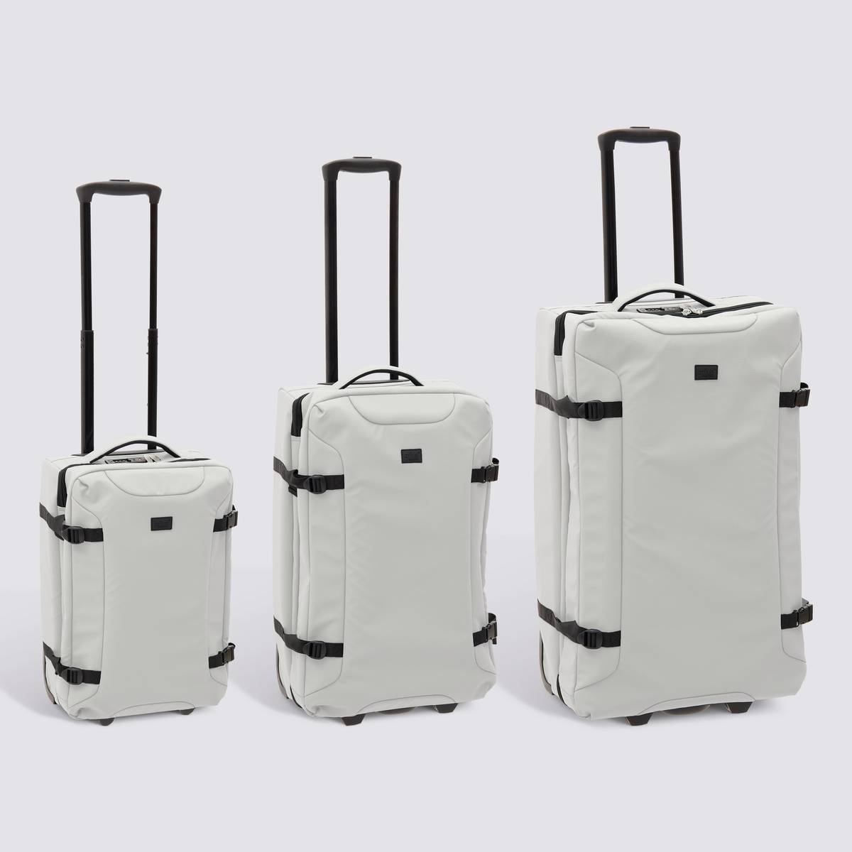 Set de 3 valises souples, 2 roues, fermeture tsa, argile 