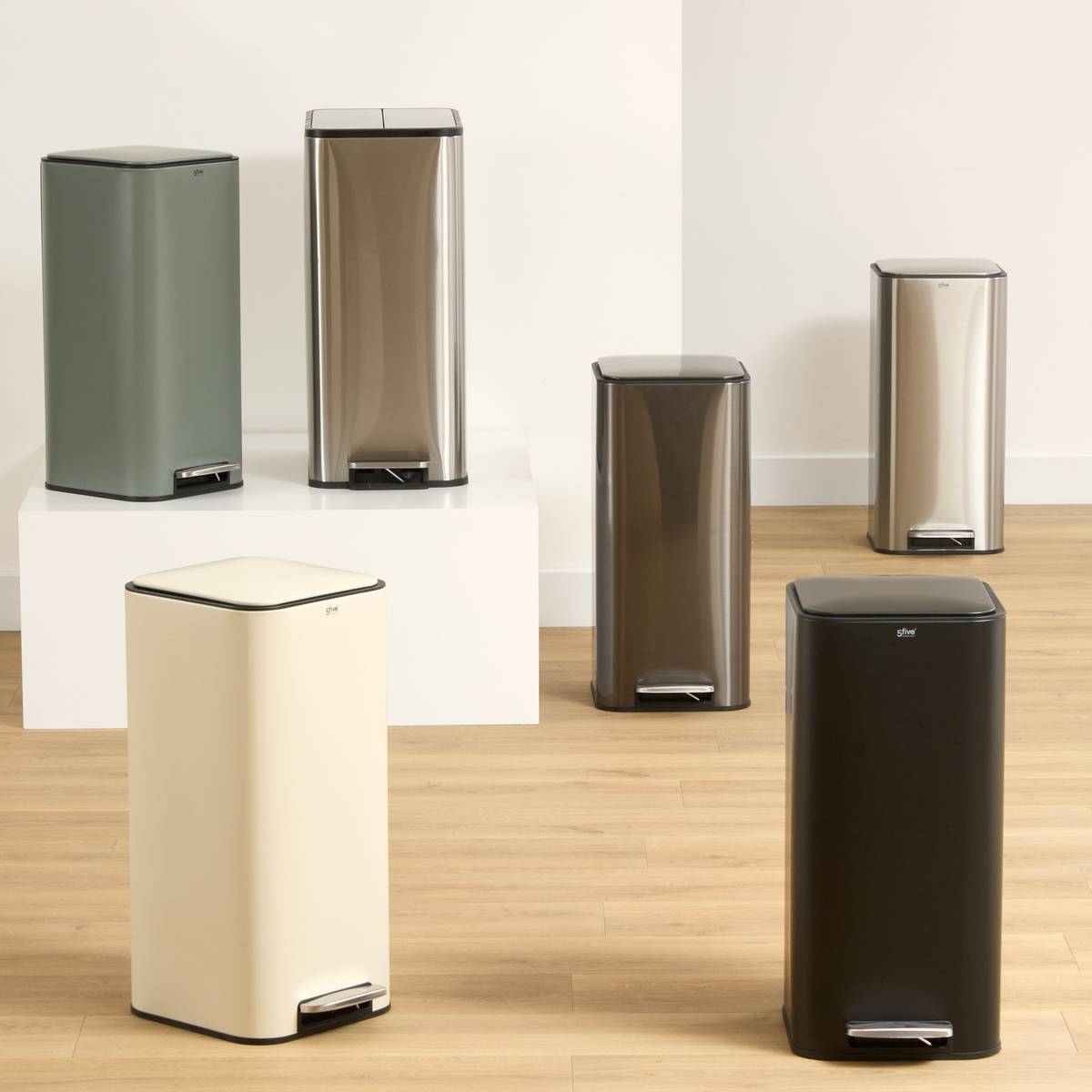 Poubelle 54 l, argent Delta