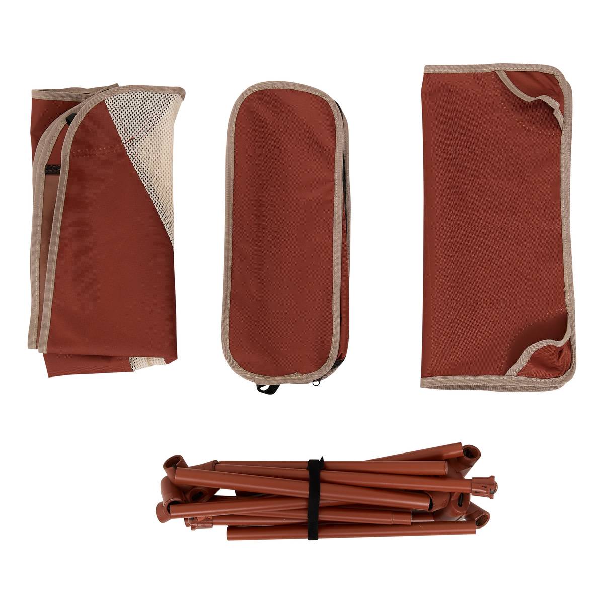 Chaise de camping pliante, rouge terracotta