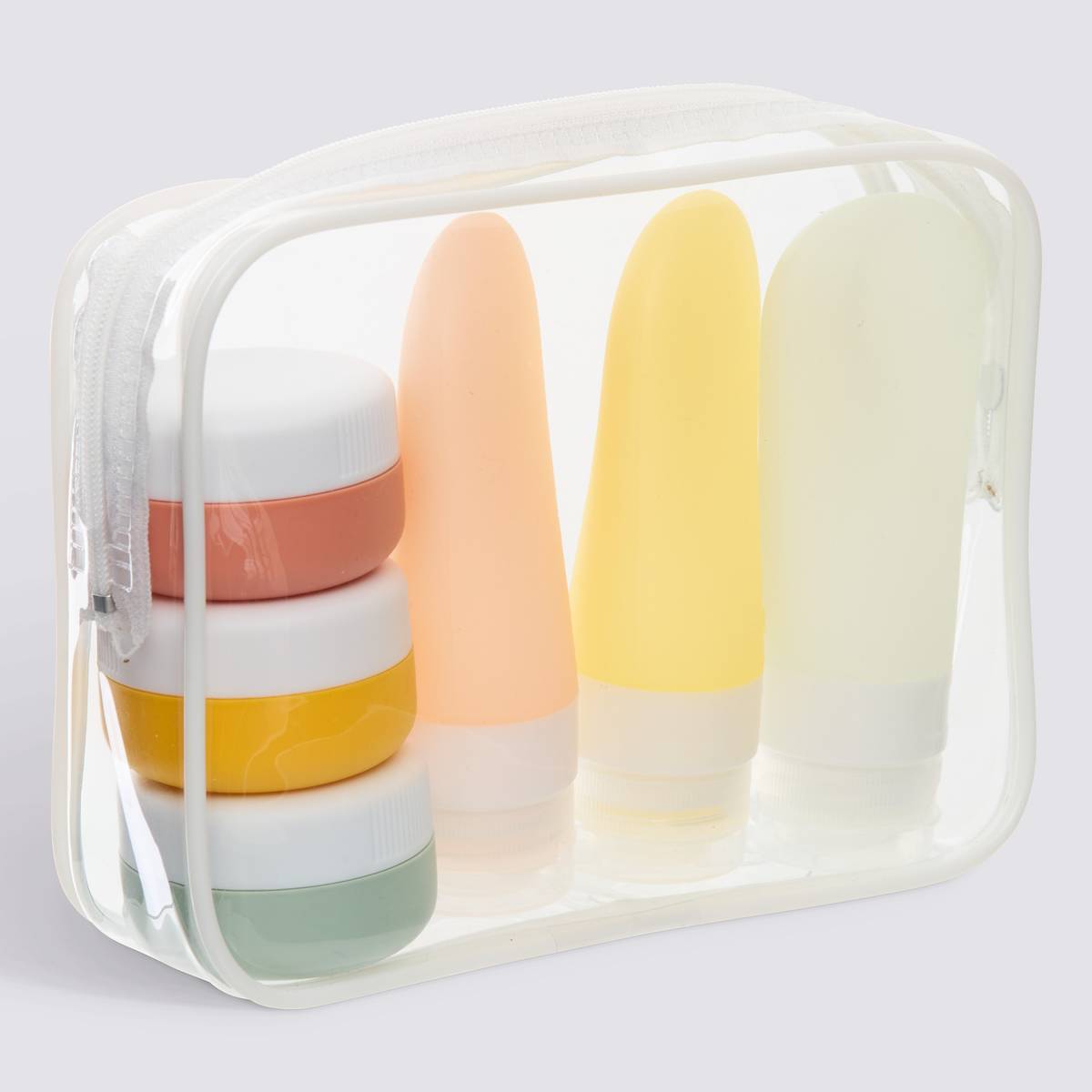Kit accessoires de voyage, 18x5x13 cm, transparent 