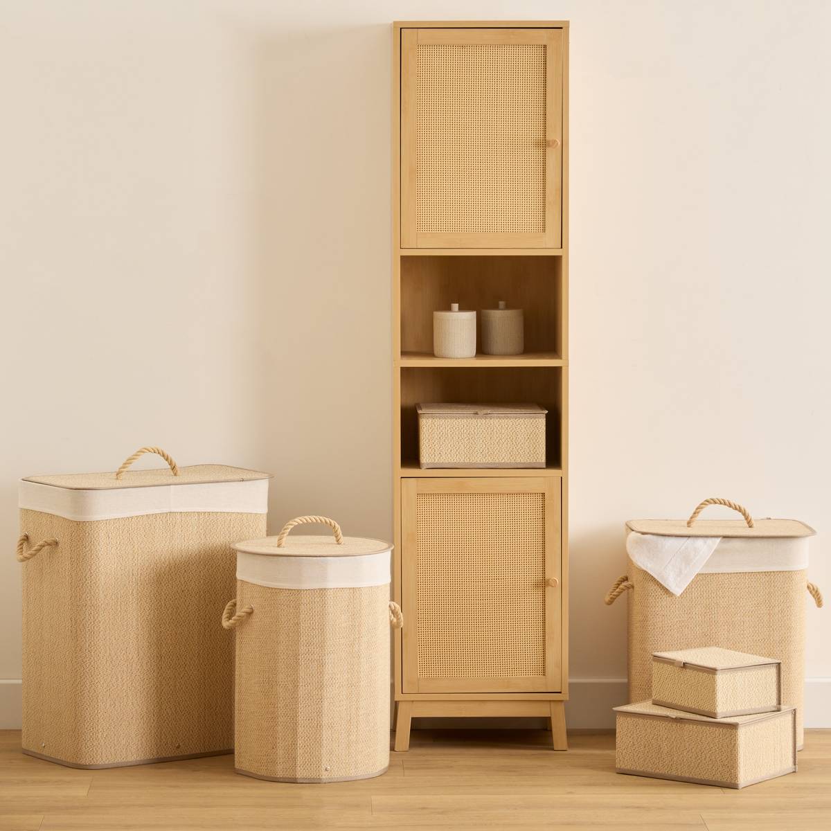 Panier à linge, 48 l, blanc Stemy