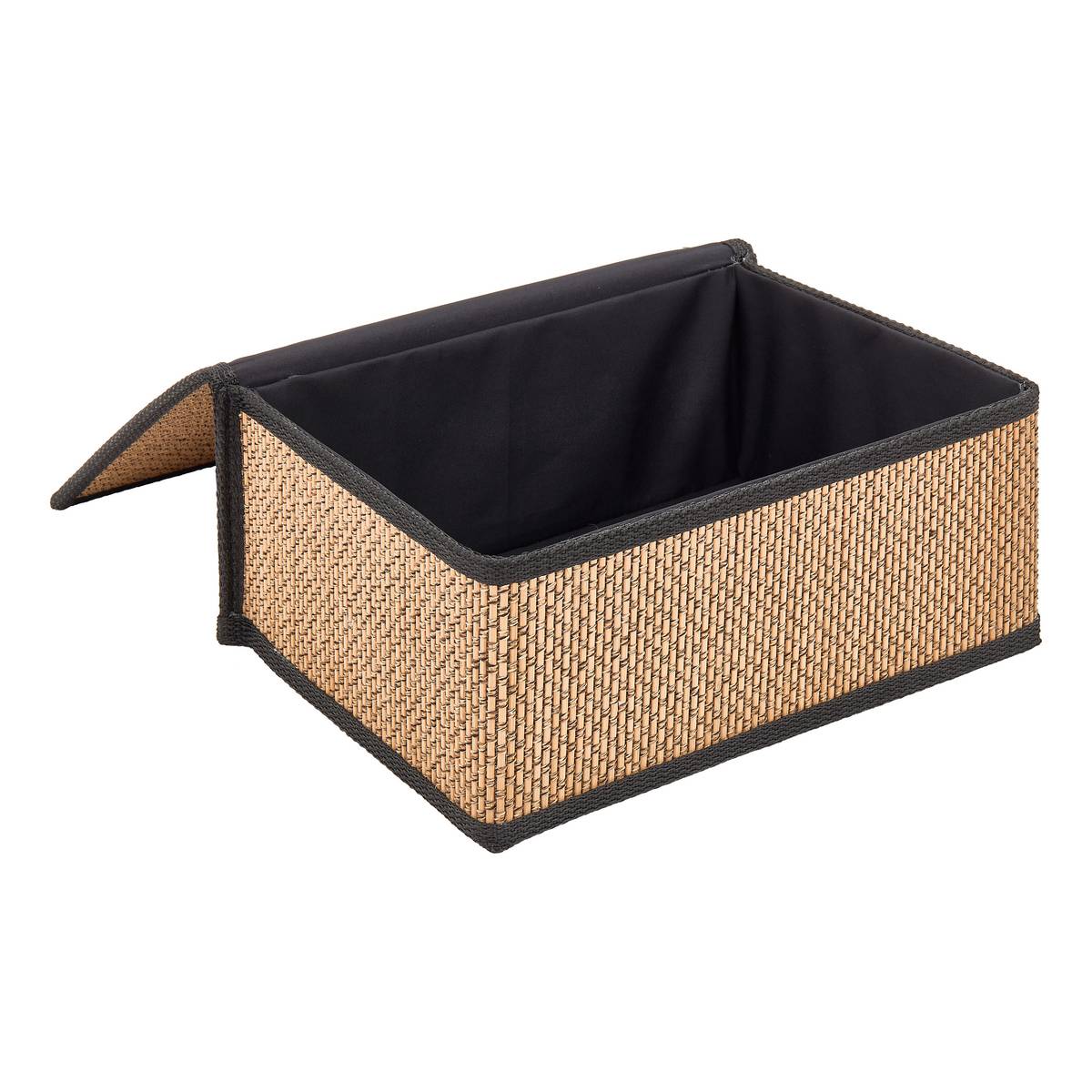 Set de 3 boîtes de rangement, l.25/30/35 cm, noir Stemy