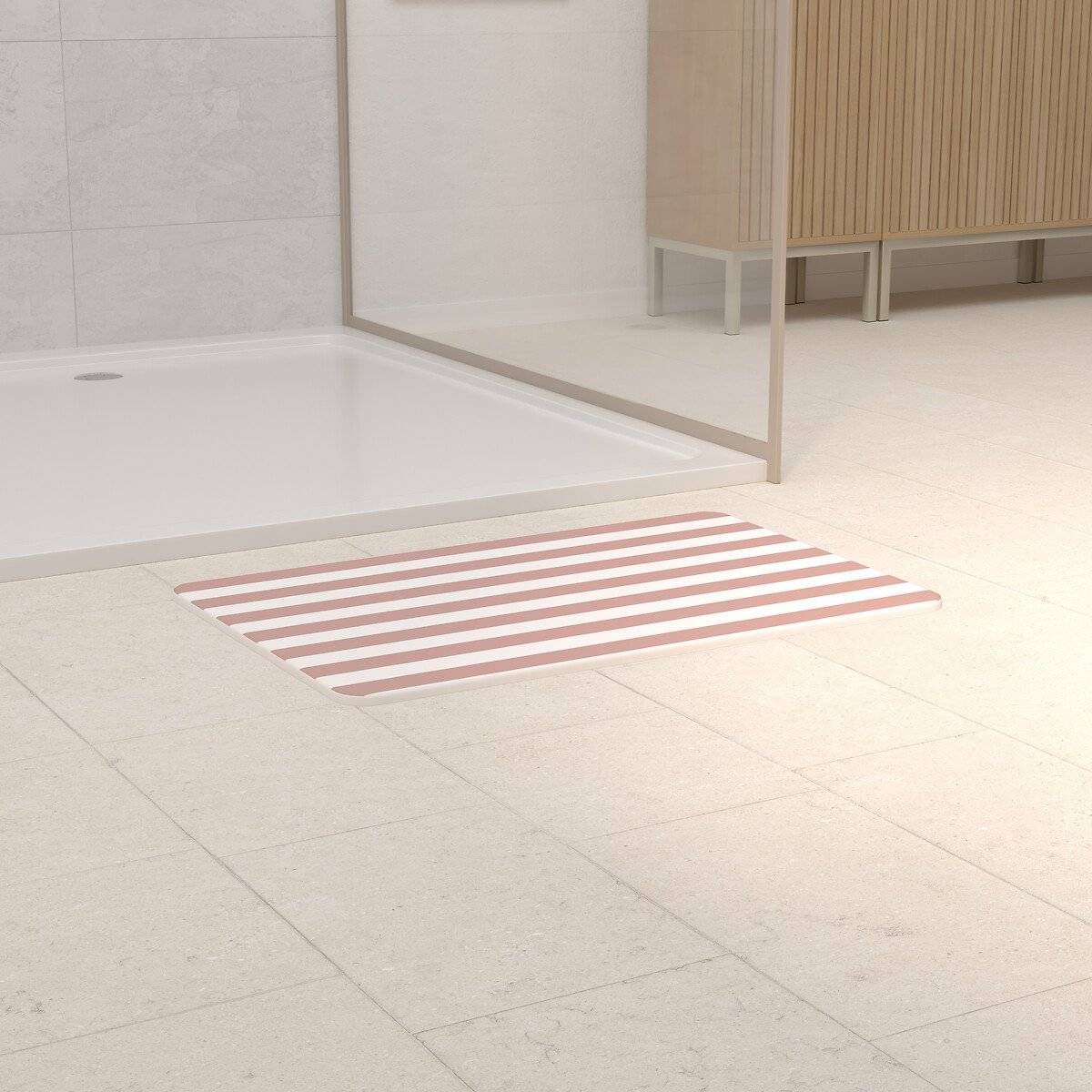 Tapis diatomite, 39 x 60 cm, rose Strio