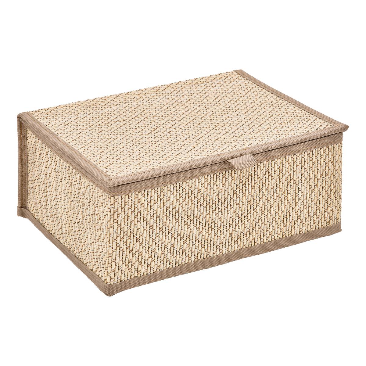 Set de 3 boîtes de rangement, l.25/30/35 cm, beige Stemy