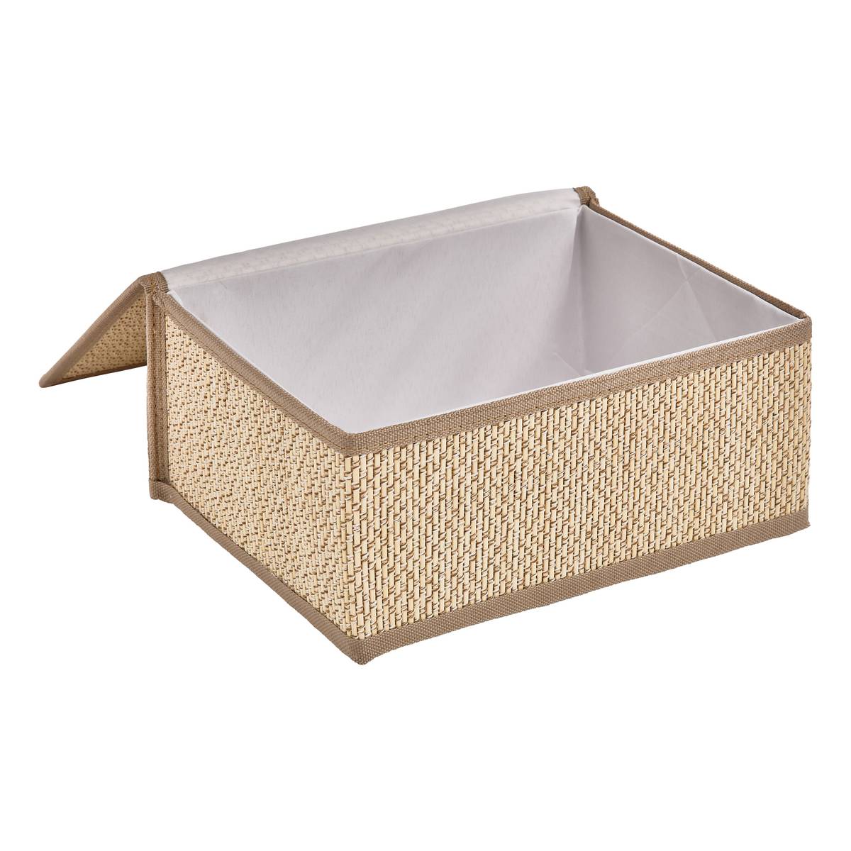 Set de 3 boîtes de rangement, l.25/30/35 cm, beige Stemy
