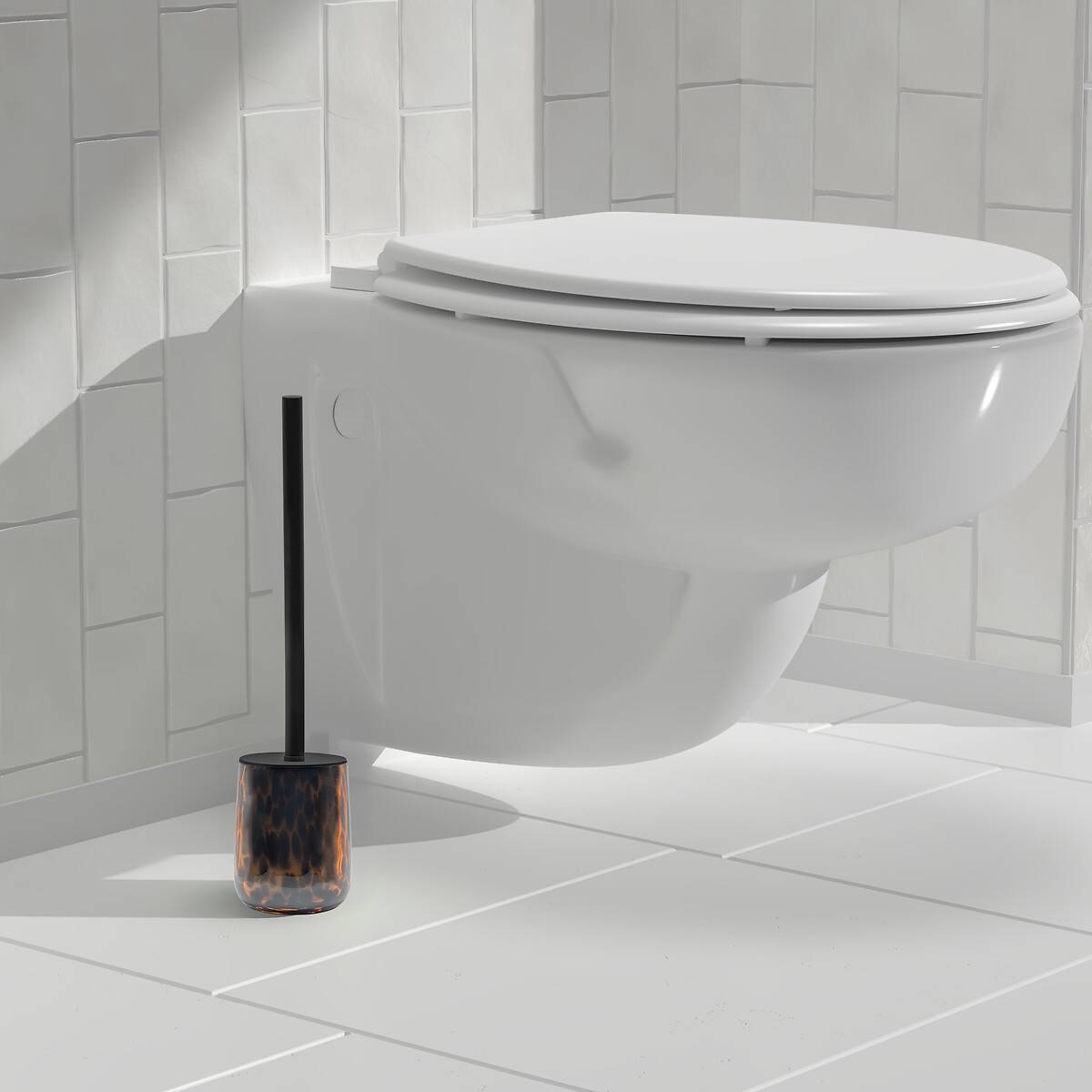 Brosse wc, h.39 cm, marron Dotty