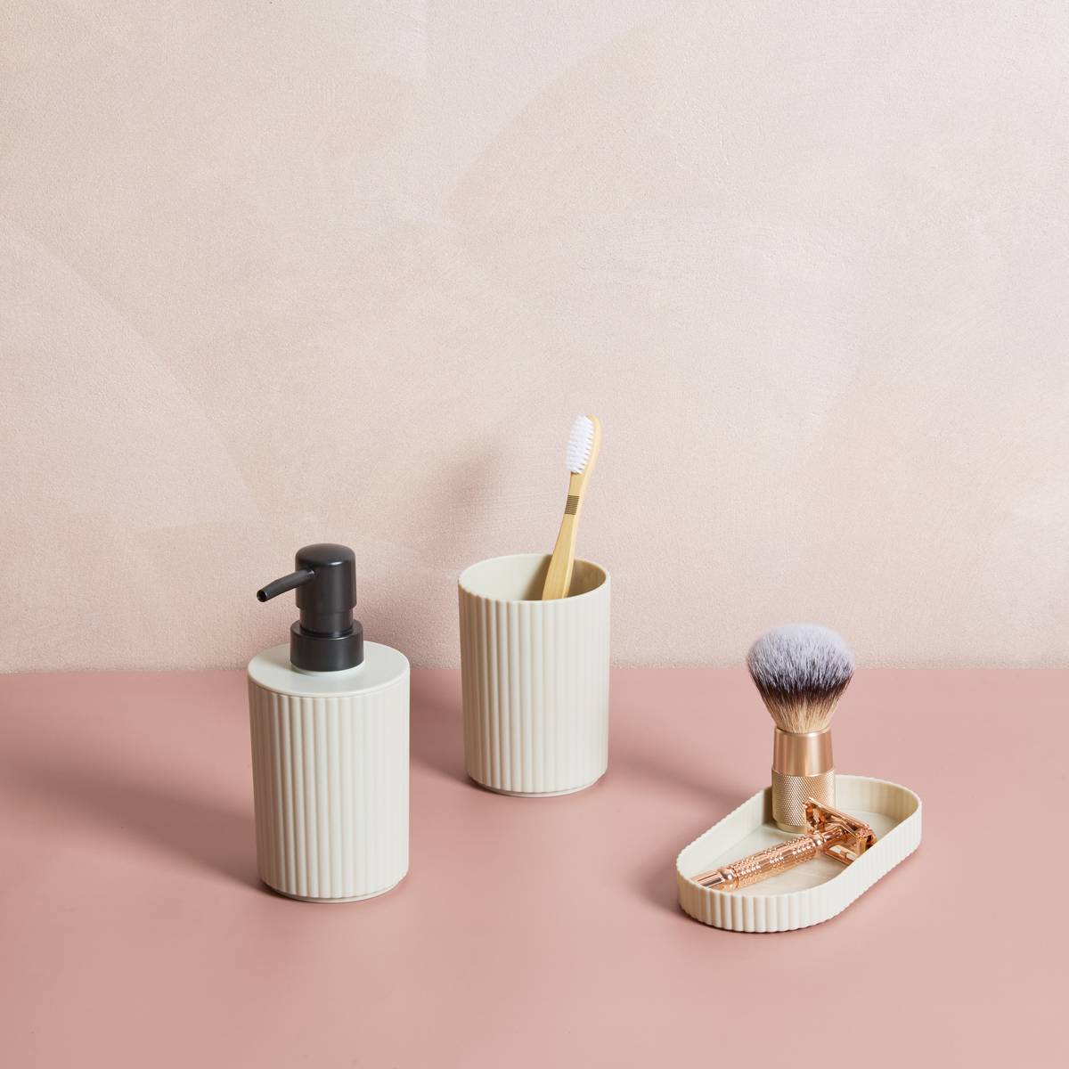 Accessoires de salle de bain, 300 ml, beige 