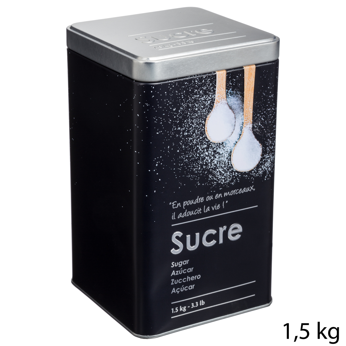 Lot de 3 boîtes de conservation, 1/1,5kg Black edition