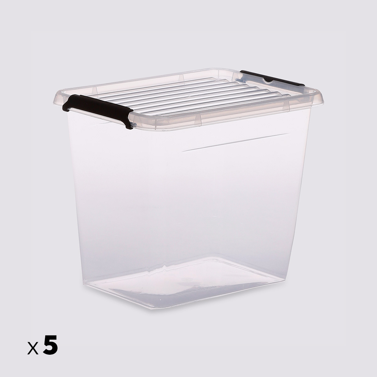 Lot de 5 boîtes hautes avec couvercle, 3l Clip'n box