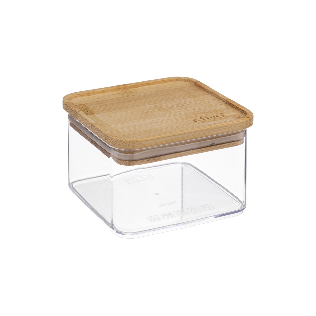 Lot de 2 boîtes de conservation, couvercle bambou, 0,5/1l Eske bambou