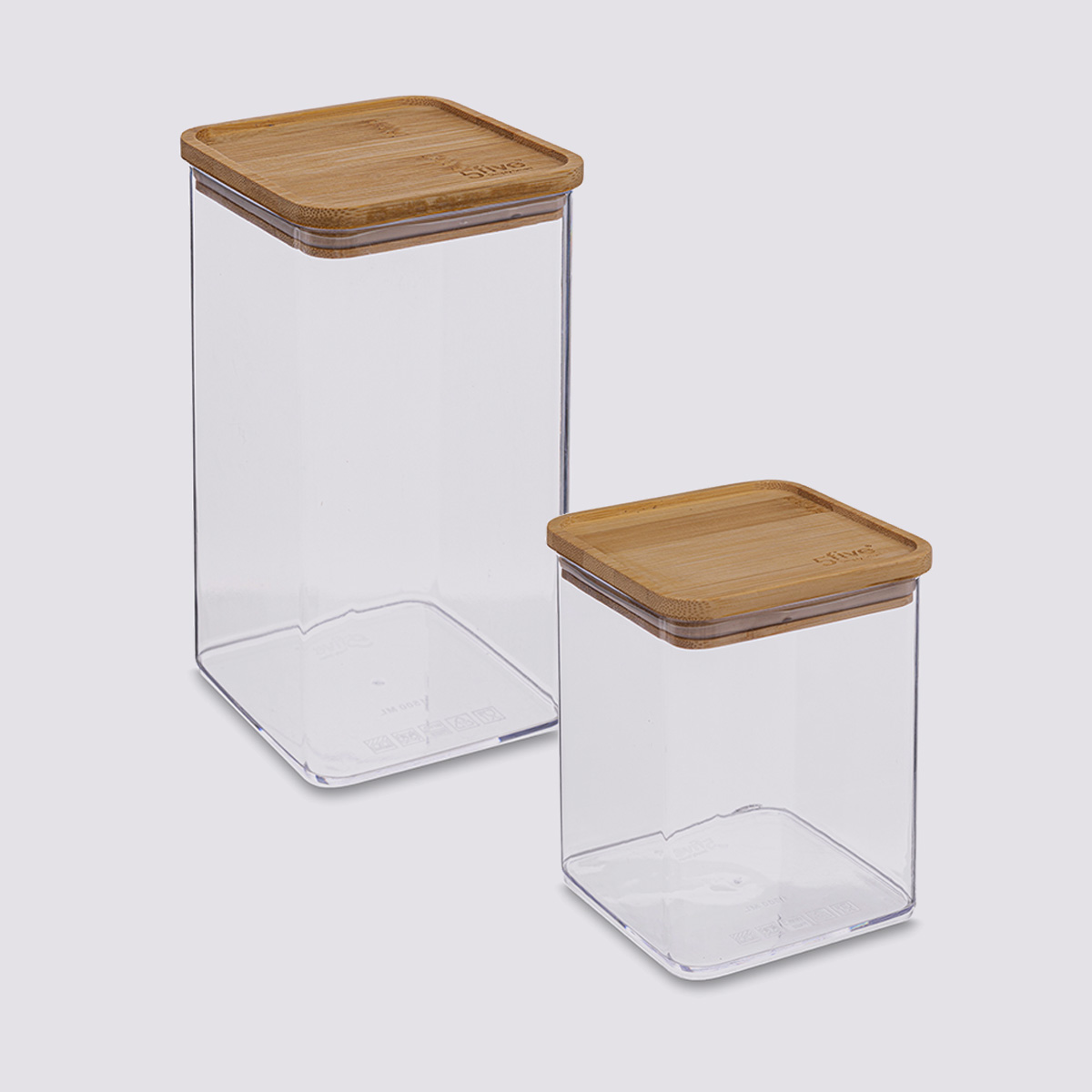 Lot de 2 boîtes de conservation, couvercle bambou, 1/1,5l Eske bambou