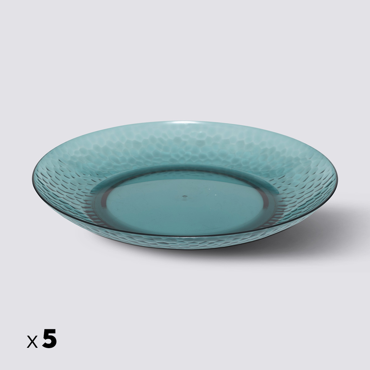 Lot de 5 assiettes, d.27 cm, bleu pétrole Estiva