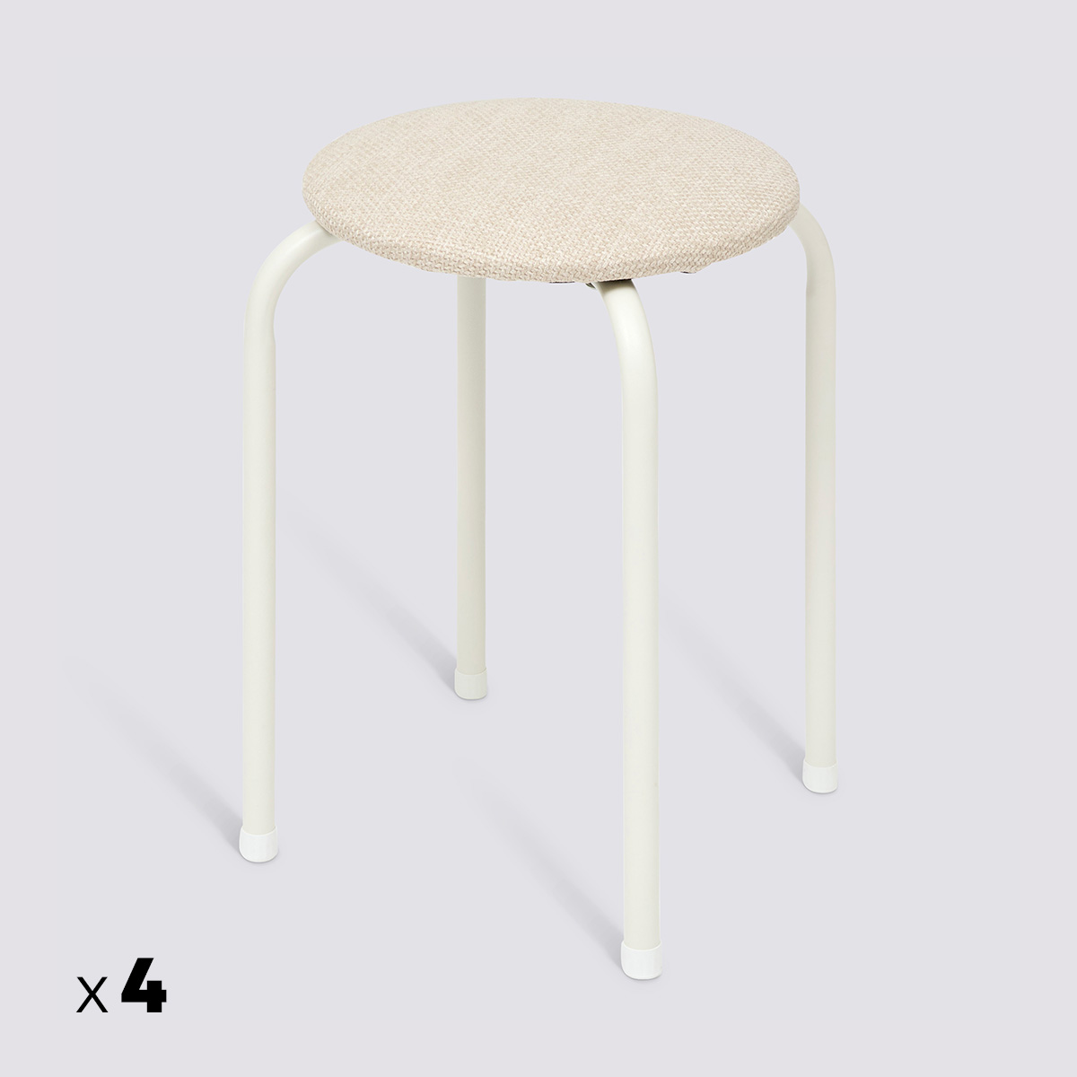 Lot de 4 tabourets empilables, beige Flexy plus