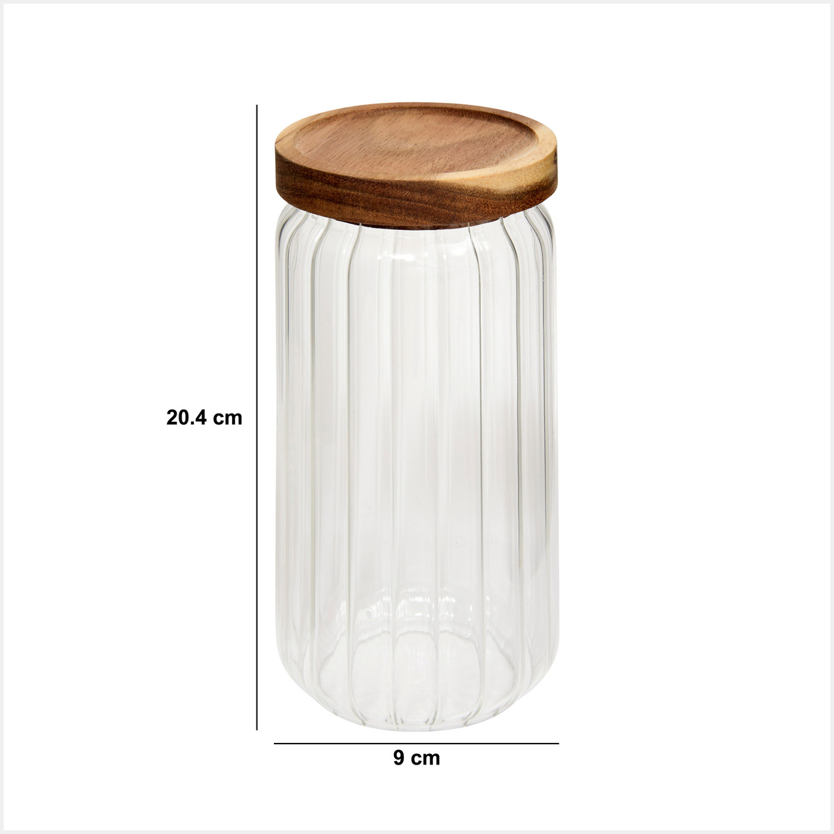 Lot de 3 bocaux, verre, couvercle acacia 0,5/1/1,4l Harmony