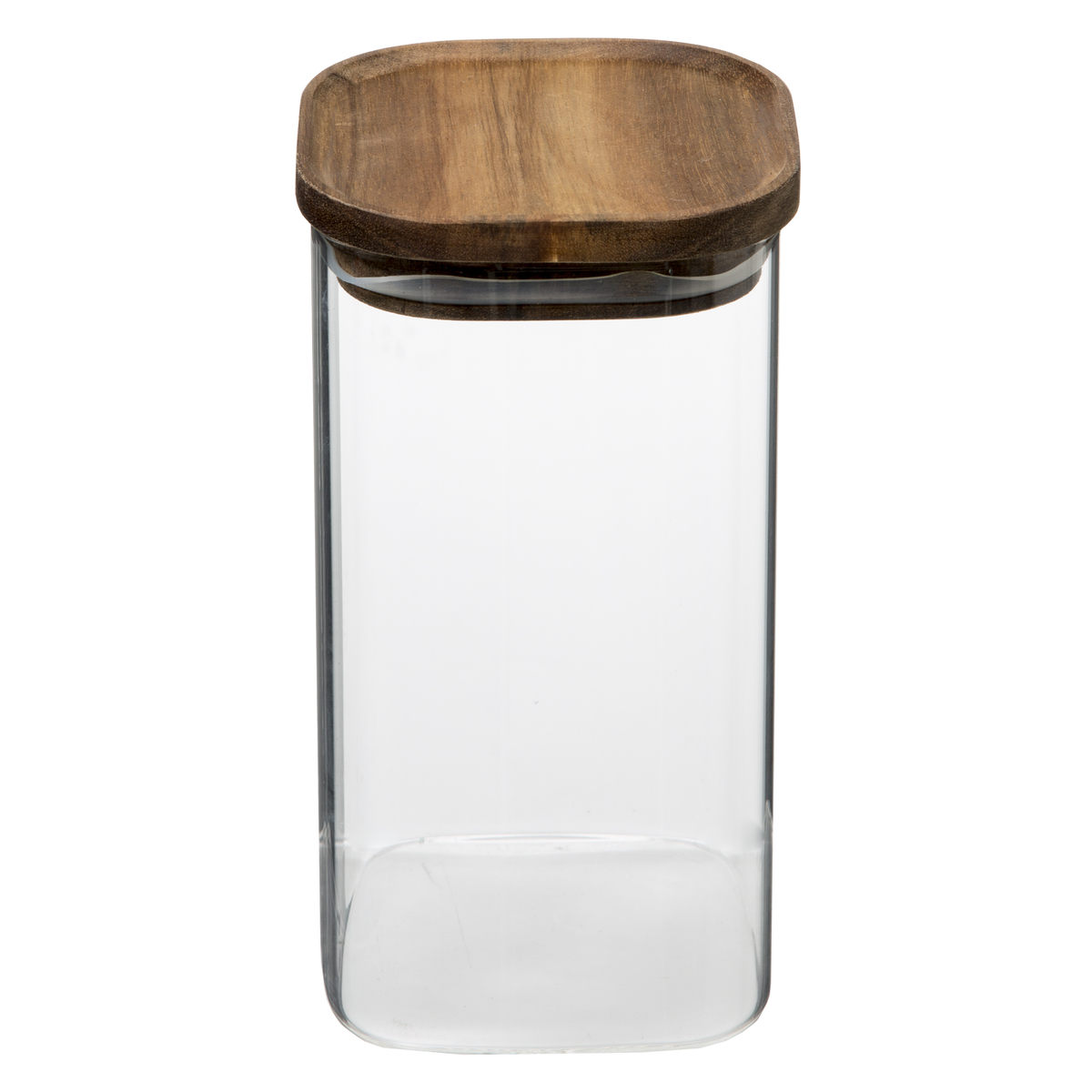 Lot de 2 bocaux, verre, couvercle acacia, 0,6/1,3l Hermet