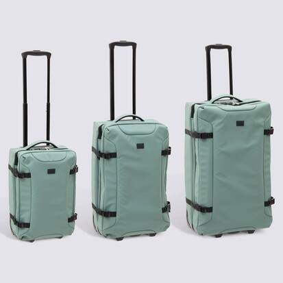Set de 3 valises souples, 2 roues, fermeture tsa, vert 