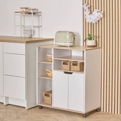 Desserte 76x39,5x85 cm, blanc Eat up